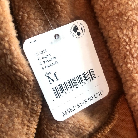 FREE PEOPLE Kelly Washed Cognac Sweatshirt Set Shorts Top Size Medium NEW - Picture 10 of 13